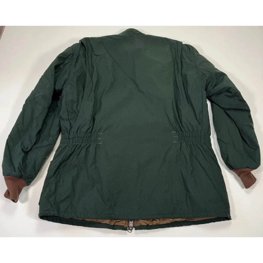 Vintage Remington Hunting Jacket Mens L Green Brown Quilted Shooting Field Coat